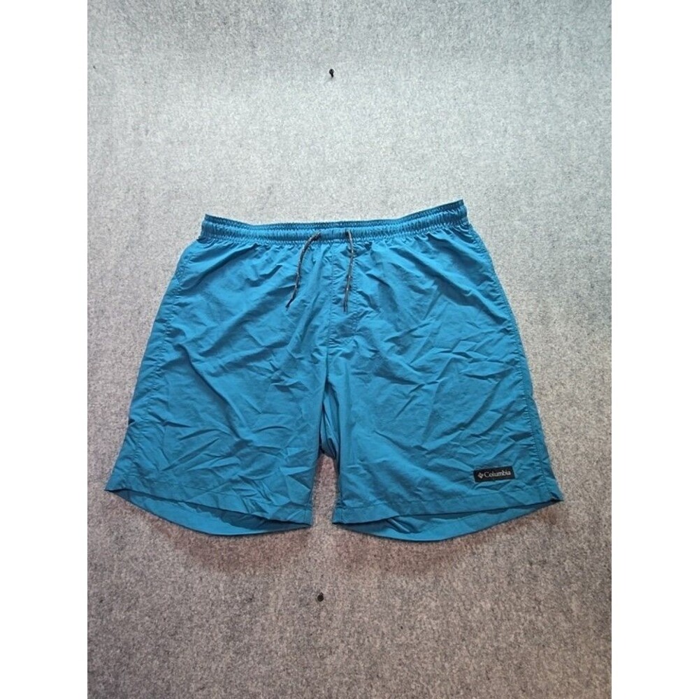 Columbia Rapid Creek Shorts Mens Large 7" Teal Blue Nylon Swim Trunks NWT
